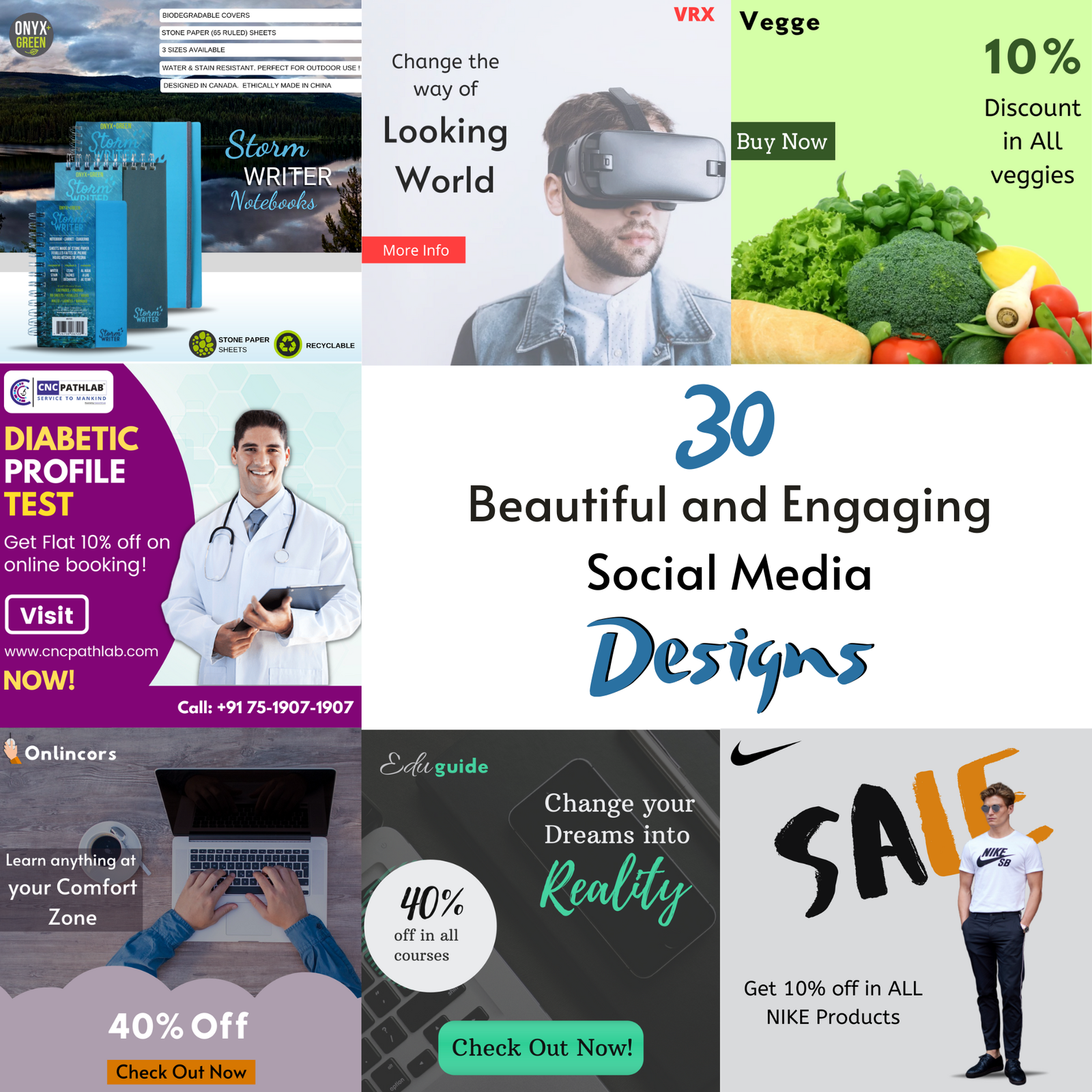 30 Social Media Posts Designs for the Whole Month.